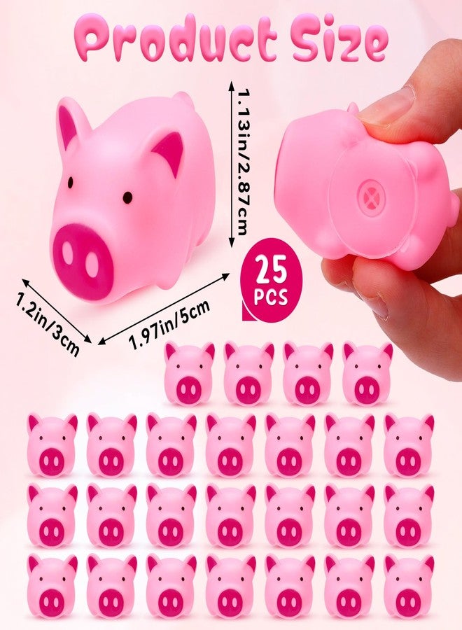 VICROIC 25PCS Mini Pink Squeaky Pigs, Floating Squeaky Bath Props for Shower Birthday Party Favors, Tiny Cute Rubber Pigs for Party Decorations, Prizes Supplies - Image 2